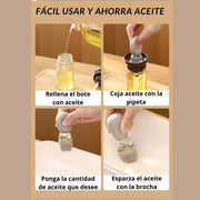 Bote aceite con brocha para cocina