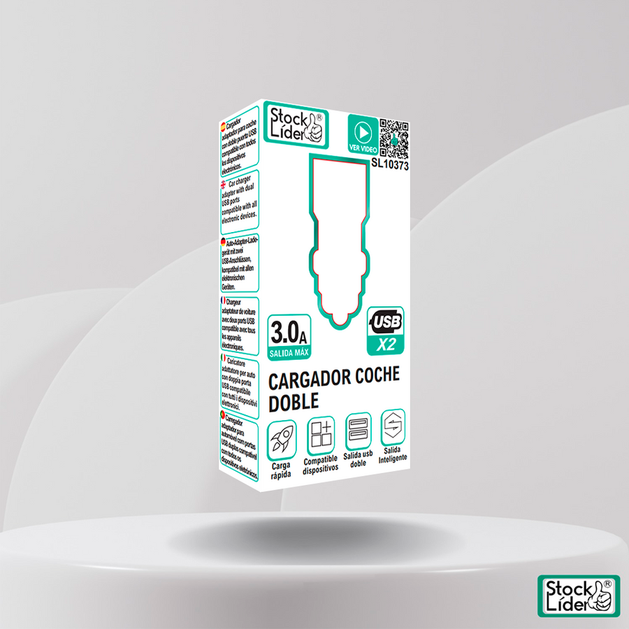 Cargador coche doble USB para móvil