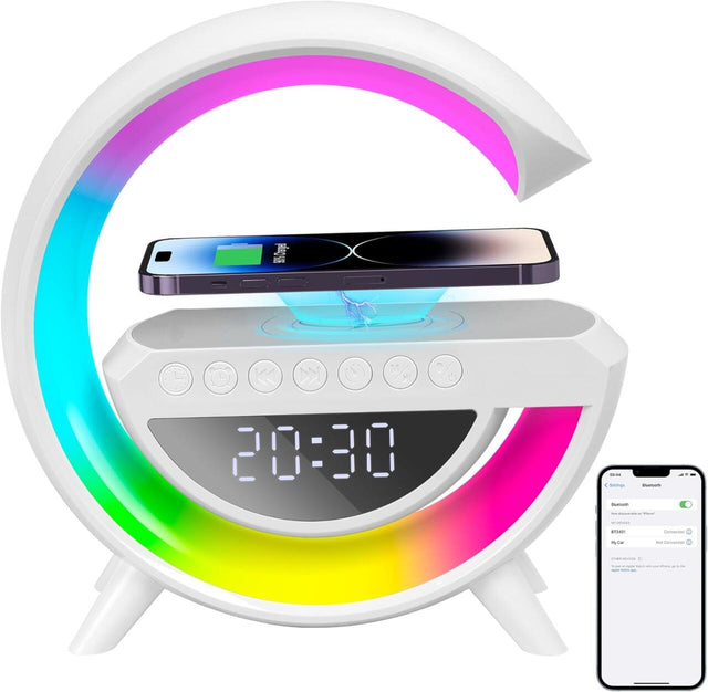 Altavoz Bluetooth con lámpara y carga Qi