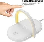 Cargador 3 en 1 con luz nocturna Qi