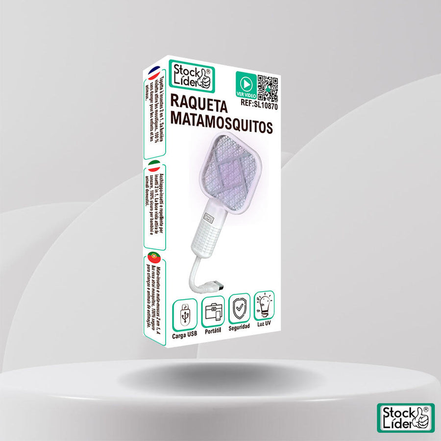 Raqueta matamosquitos recargable UV