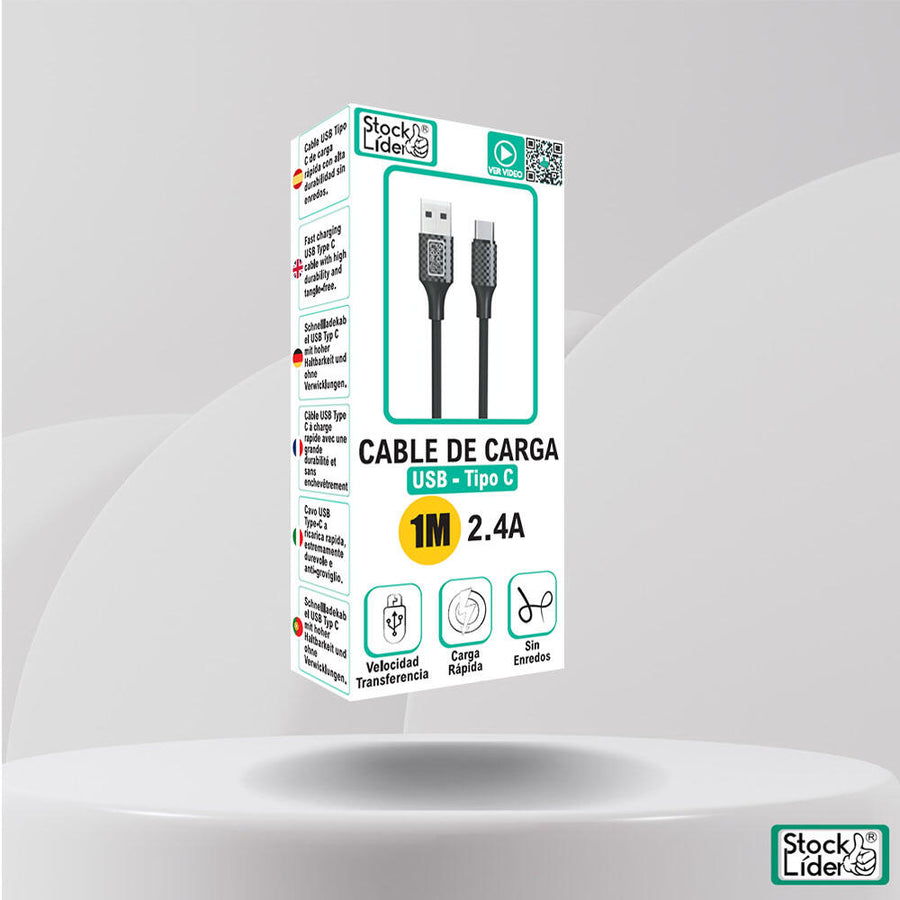 Cable USB Tipo C 1M resistente y rápido