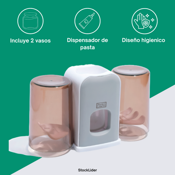 Soporte cepillo dientes con dispensador
