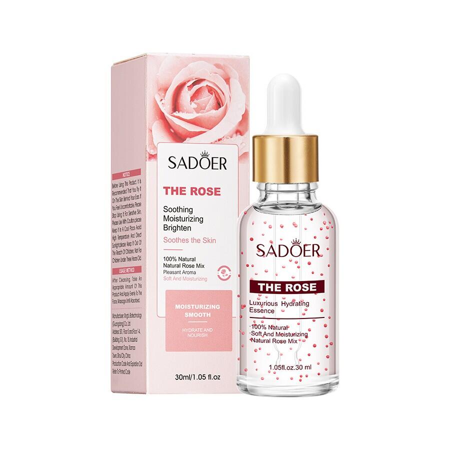 Piel jugosa y calmada con rosa
