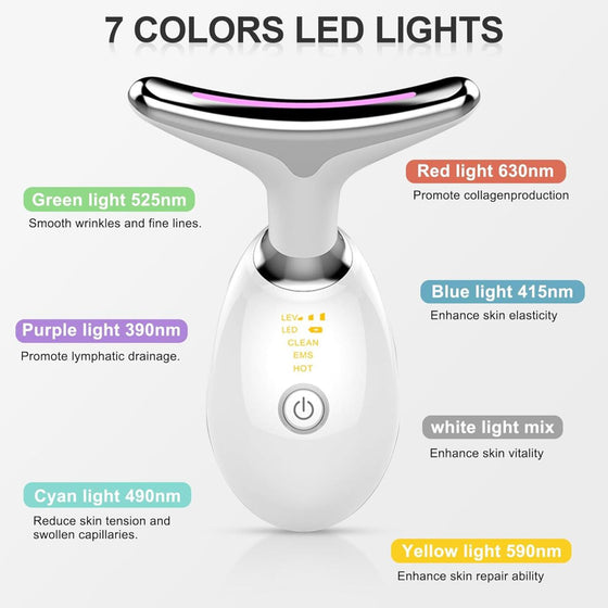 Masajeador antiarrugas facial LED 7 luces