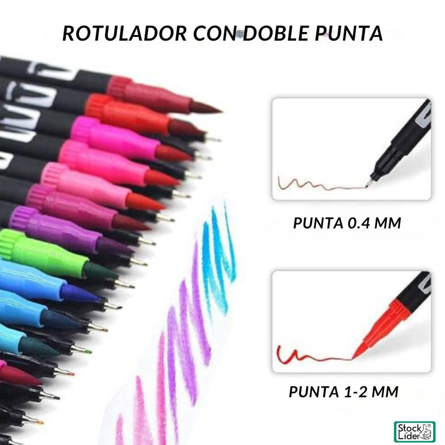 Rotuladores doble punta 24 colores