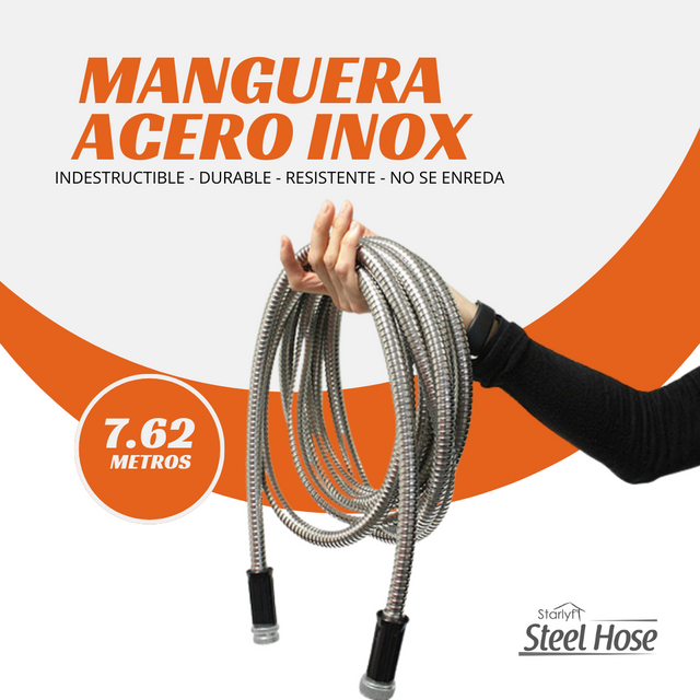Manguera acero inoxidable para jardín