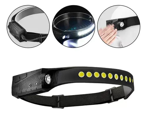 Linterna frontal LED recargable