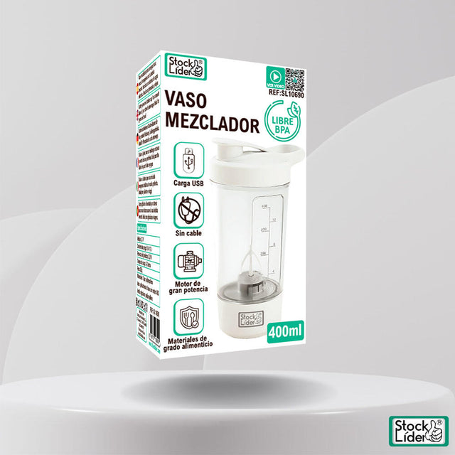 Vaso mezclador recargable portátil