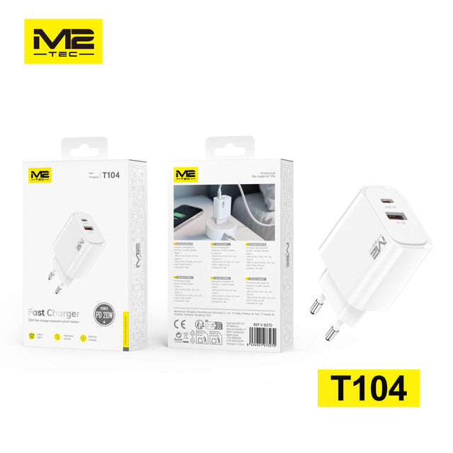 Cargador USB-A + USB-C 20 W M2TEC