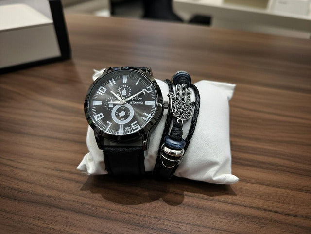 Set de reloj y pulsera para hombre