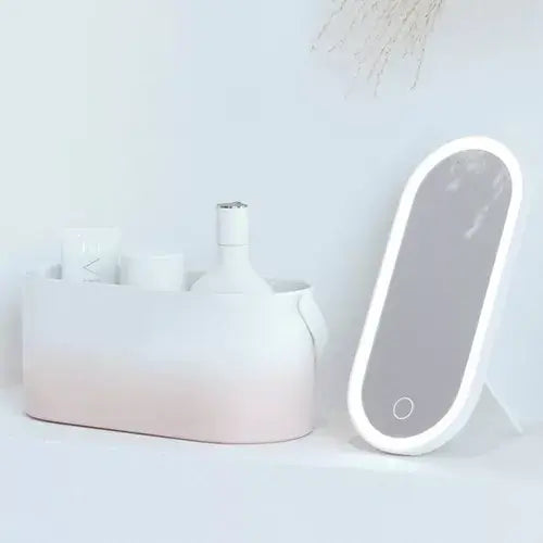 Organizador maquillaje con espejo LED