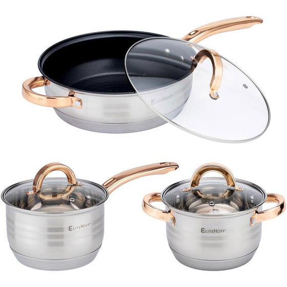 Batería de cocina 12 piezas inox inducción