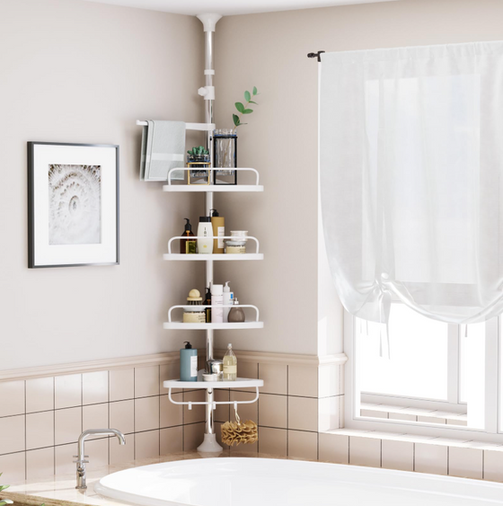 Estantería extensible para baño sin taladro