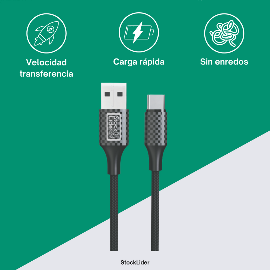 Cable USB Tipo C 1,5m resistente