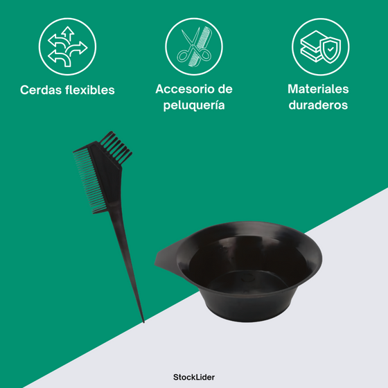 Set cuenco y brocha para tinte capilar