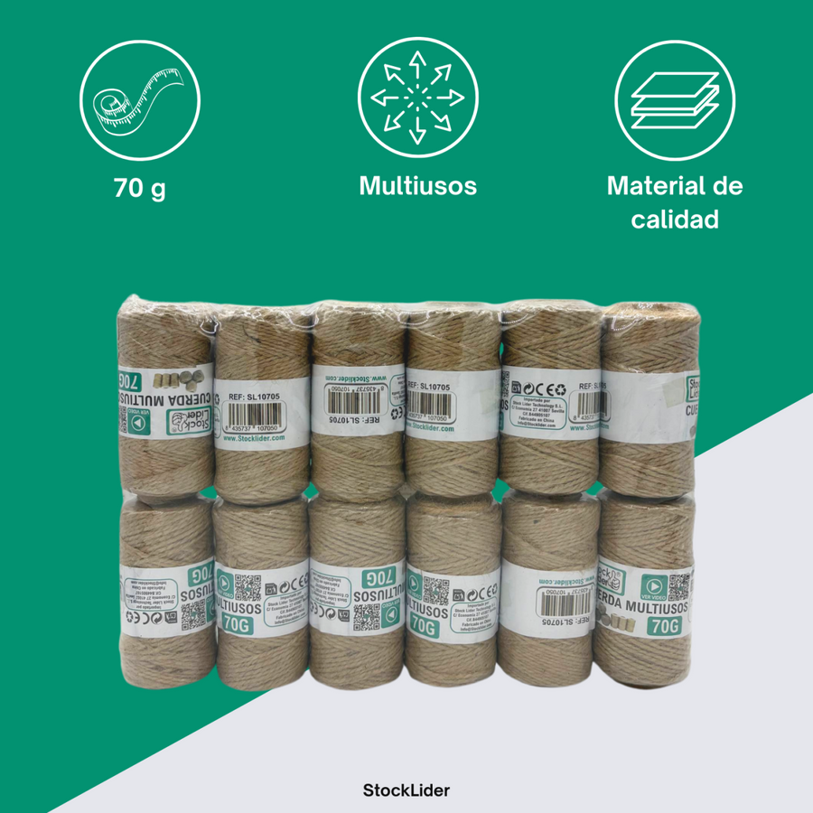 Cuerda multiusos 70g para hogar y bricolaje