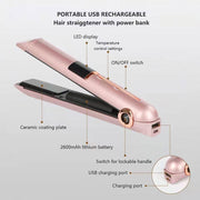 Plancha de pelo inalámbrica portátil