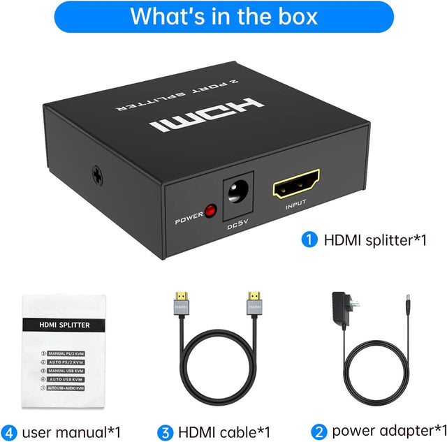 Divisor HDMI 4K 1x2 para 2 pantallas