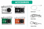 Mini cámara HD compacta con pantalla IPS