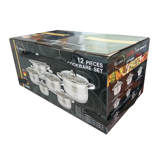 Batería de cocina acero inoxidable 12 piezas