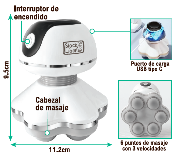 Masajeador portátil recargable para relajarte