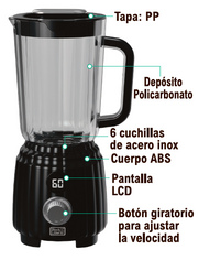 Batidora de vaso portátil USB-C 600 ml