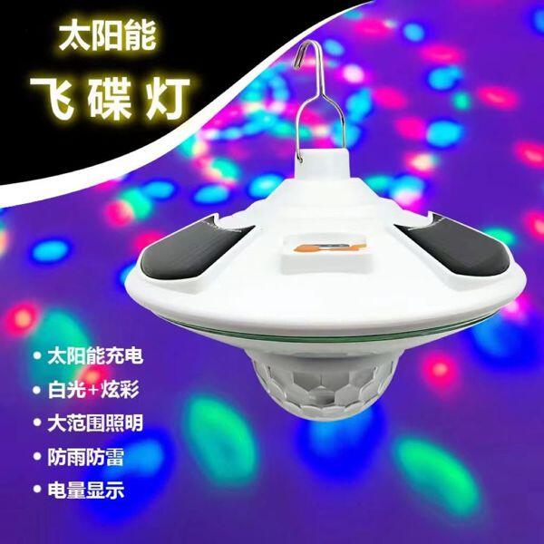 Lámpara solar con luz discoteca colgante
