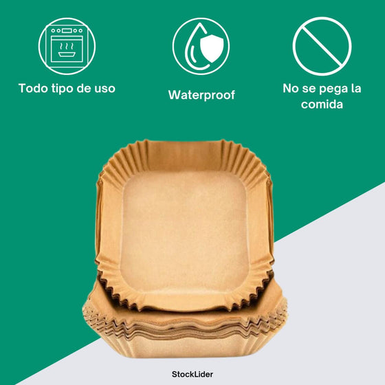 Papel cuadrado freidora aire antiadherente