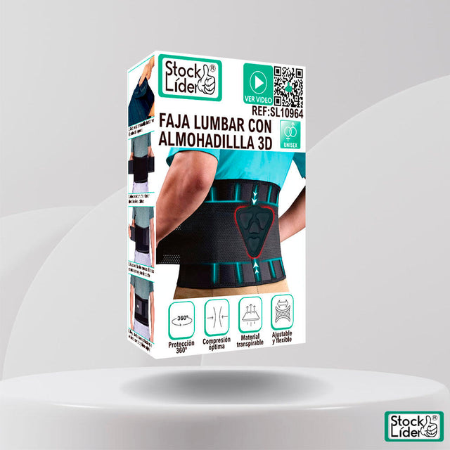 Faja lumbar con almohadilla 3D ajustable