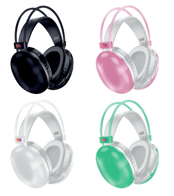 Auriculares inalámbricos RGB con micrófono
