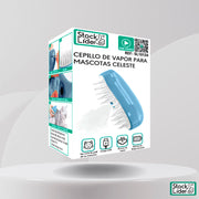 Cepillo para mascotas celeste de silicona