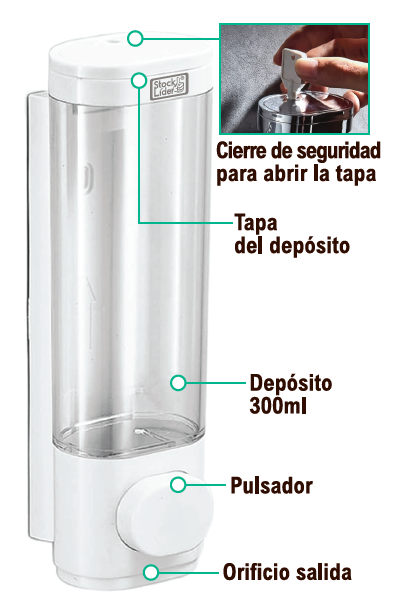 Dispensador de jabón de pared adhesivo