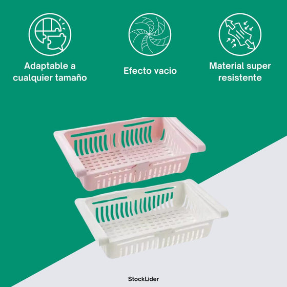 Bandeja de nevera ajustable para ordenar más