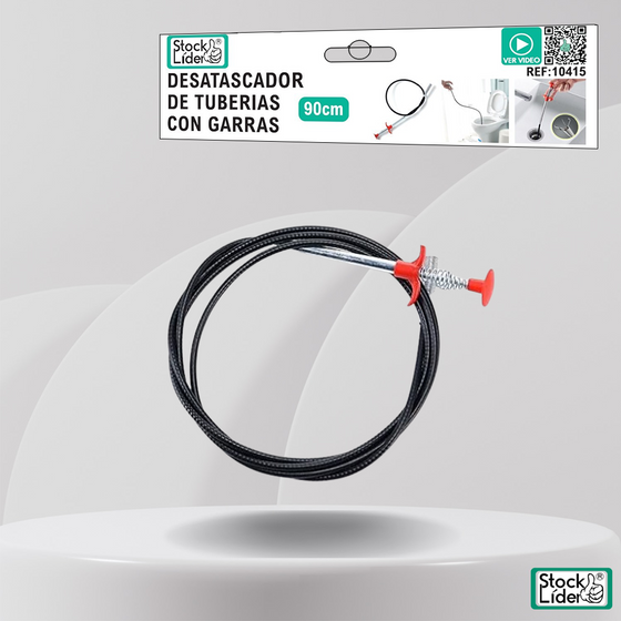 Desatascador de tuberías con garras flexible