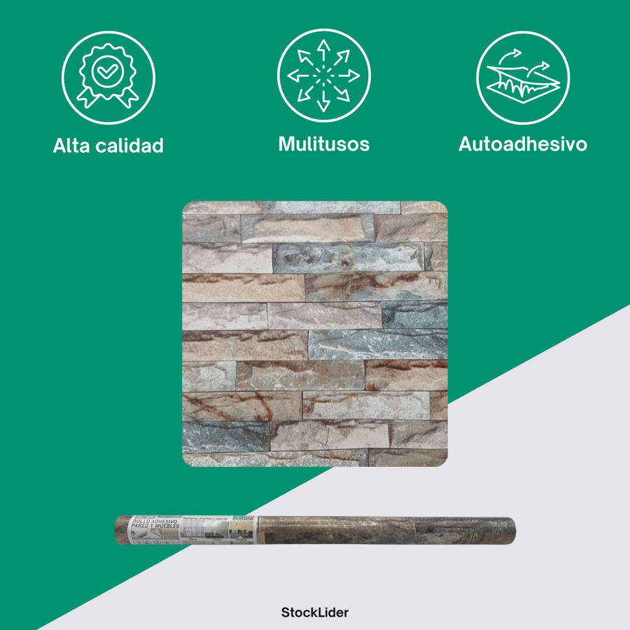 Rollo adhesivo pared y muebles 45x2m
