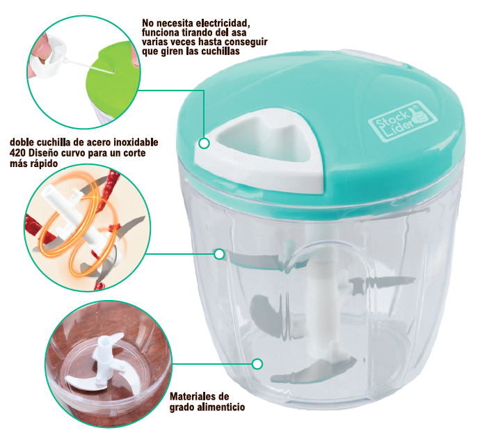Picadora manual compacta para cocina