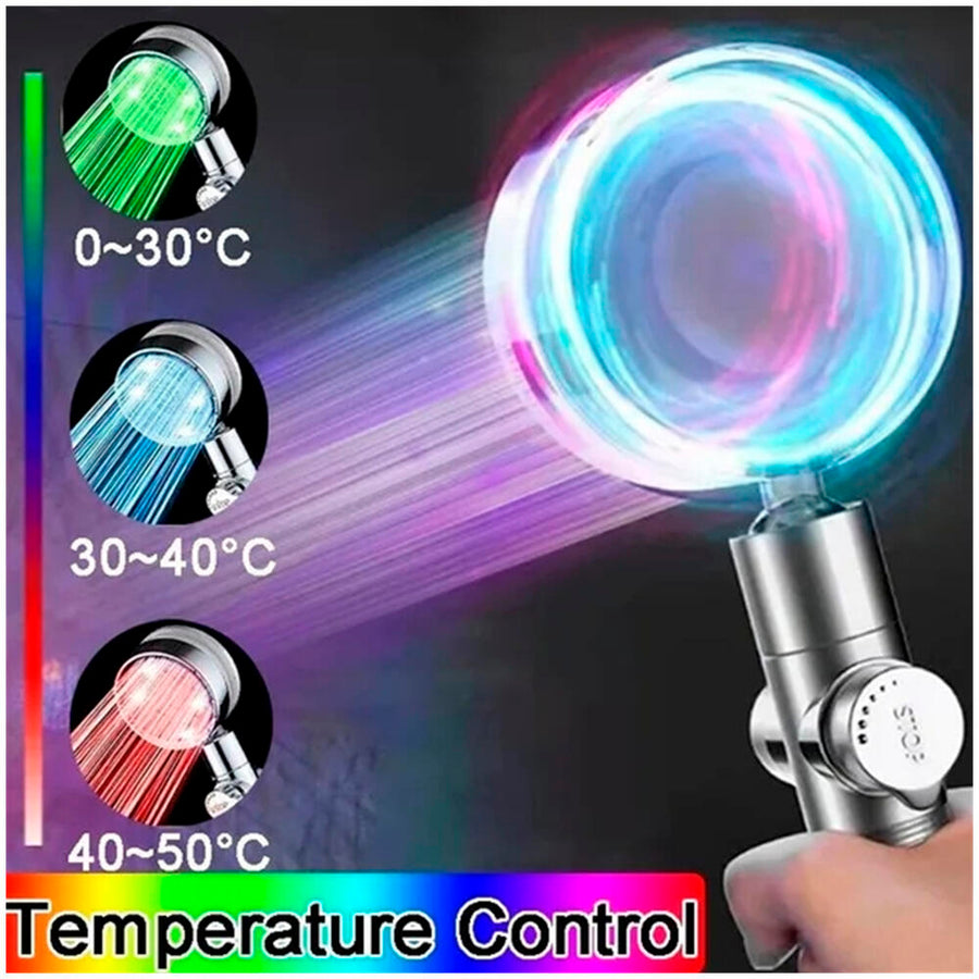 Cabezal de ducha LED con filtro 360º