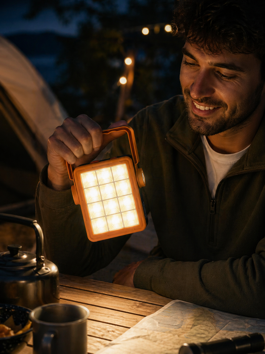 Lámpara solar multifunción portátil