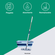 Mopa con cubo plegable para limpiar fácil