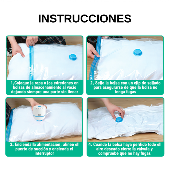 Bomba de vacío para bolsas de ropa