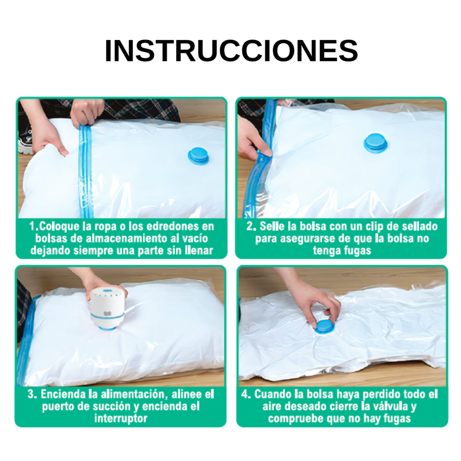 Bomba de vacío para bolsas de ropa