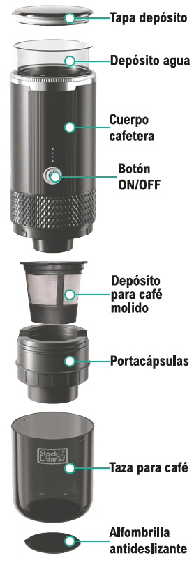 Cafetera portátil para café en cualquier lugar