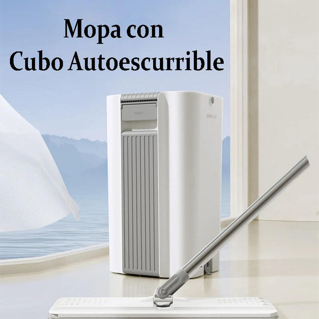 Mopa con cubo autoescurrible plana