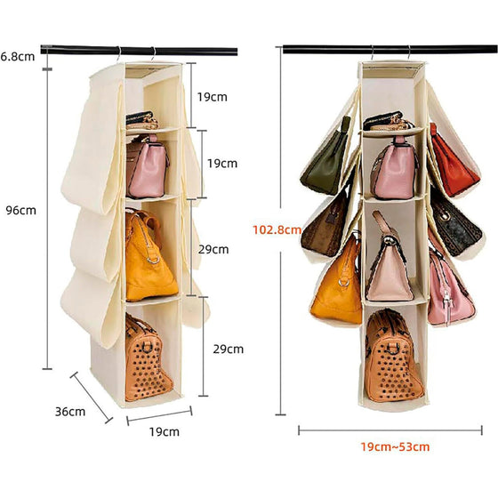 Organizador colgante para bolsos armario