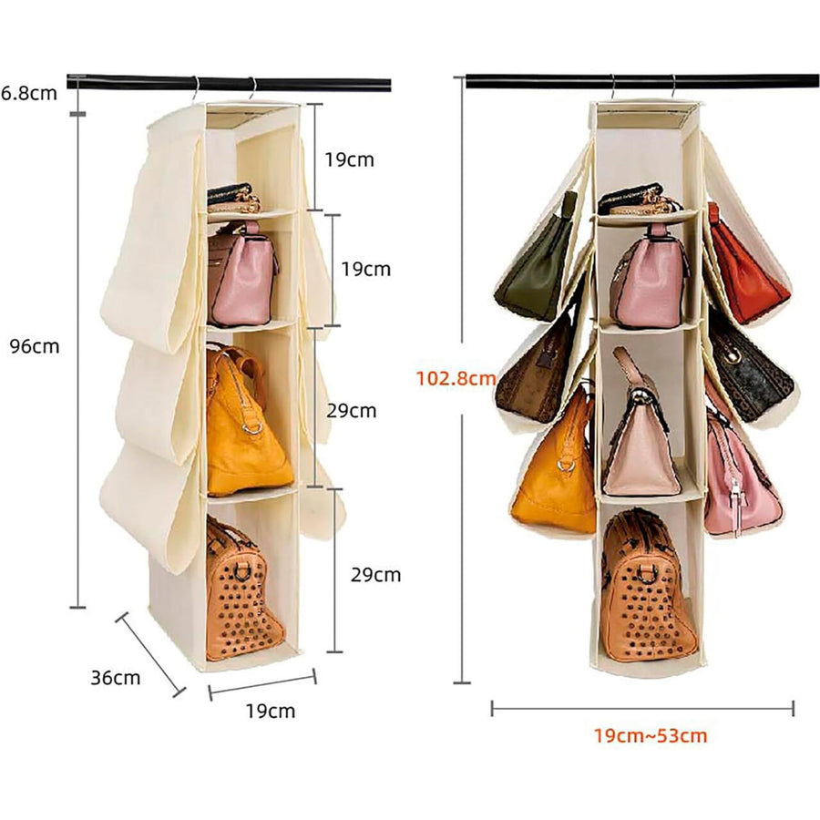 Organizador colgante para bolsos armario