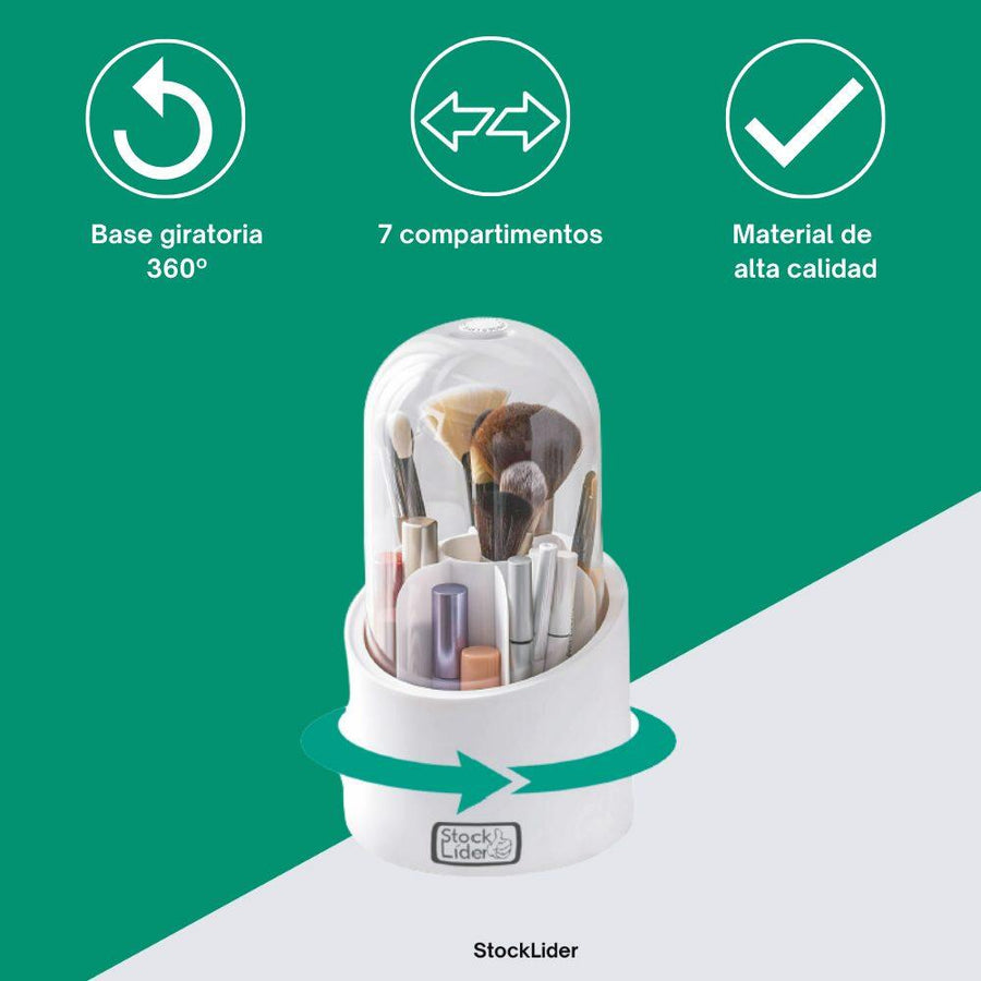 Organizador de maquillaje con tapa 360°