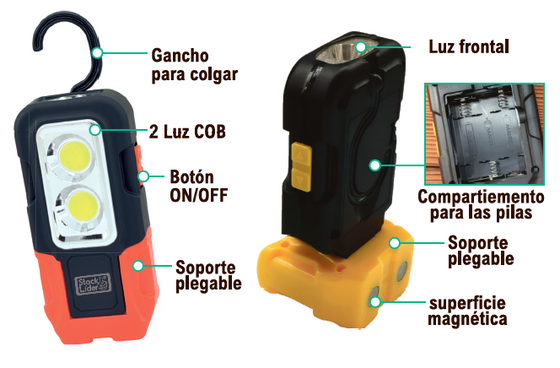 Lámpara de trabajo portátil con imán
