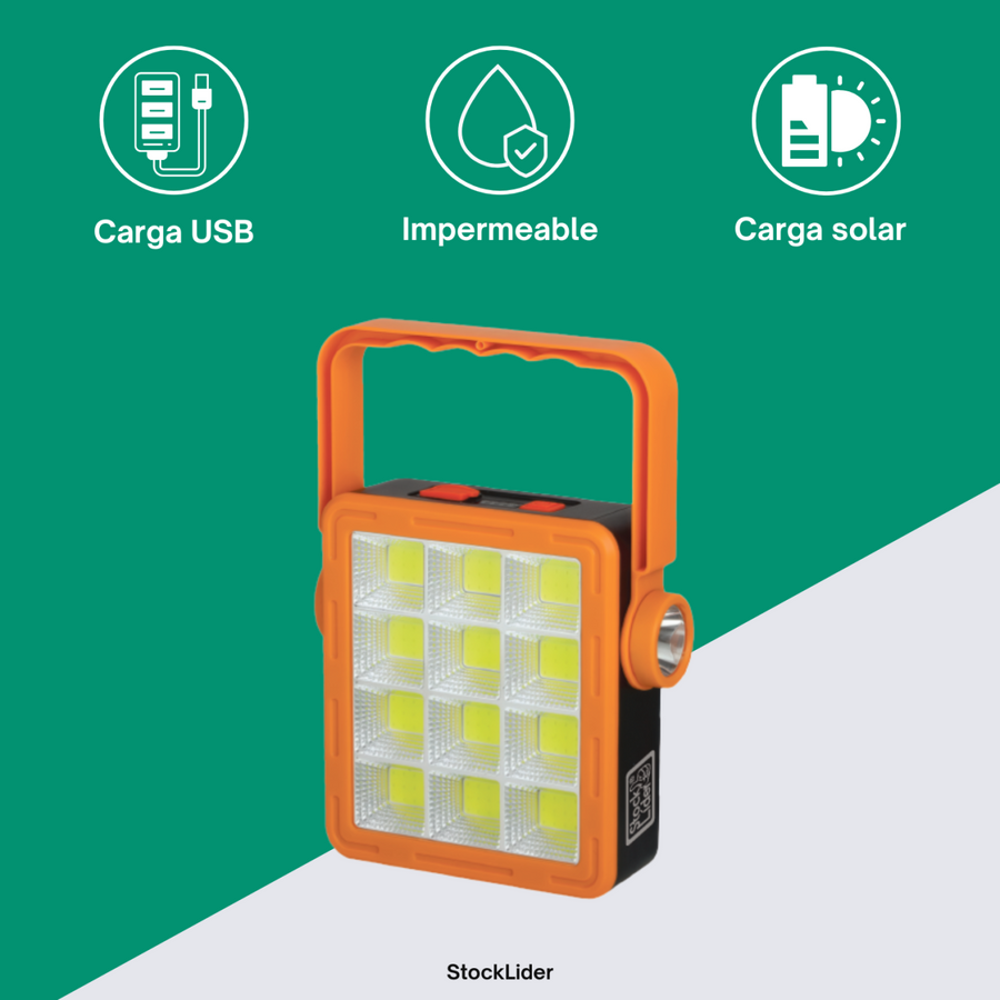 Lámpara solar multifunción portátil