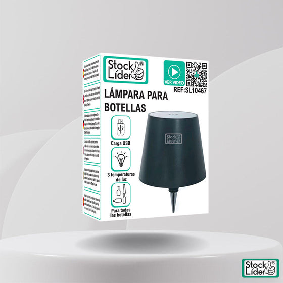 Lámpara para botellas recargable táctil